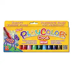 TEMPERA INSTANT SOLIDA PLAYCOLOR 12 BARRITAS COLORES SURTIDOS 74073 (10731)