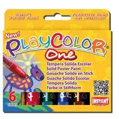 TEMPERA INSTANT SOLIDA PLAYCOLOR 6 BARRITAS COLORES SURTIDOS (10811)