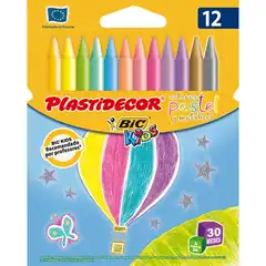 Material CERAS PLASTIDECOR ESTUCHE 12 COLORES PASTEL (933961)