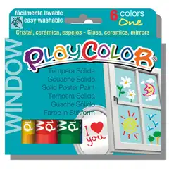 Material TEMPERA PLAYCOLOR SOLIDA PLAYCOLOR 6 BARRITAS WINDOW ONE COLORES SURTIDOS (02001)
