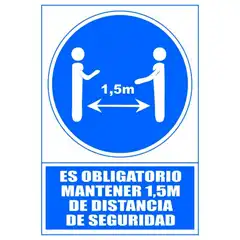 Material SEÃAL OBLIGATORIO MANTENER LA DISTANCIA DE SEGURIDAD 1,5 M. (6173-15 AZ)