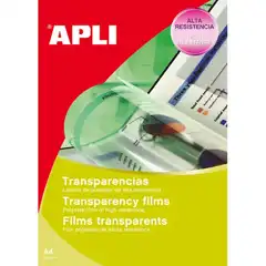 TRANSPARENCIAS A4 20HJ ALTA RESISTENCIA LASER APLI 01268