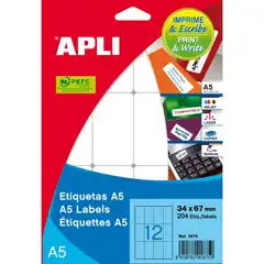 Material ETIQUETAS APLI EN SOBRE A5 20X50 MM. (1867)