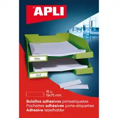 BOLSILLO PORTAETIQ 19X75MM AUTOADH BLISTER APLI 02615
