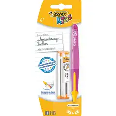 PORTAMINAS + RECARGA BIC KIDS ESCRITURA DE APRENDIZAJE (COLORES AZUL Y ROSA) (918460)