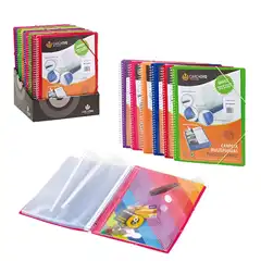 Material CARPETA CARCHIVO 20 FUNDAS ESPIRAL CANGURO P.P. A4 PERSONALIZABLE CON GOMA VIOLETA (8520KG 62)