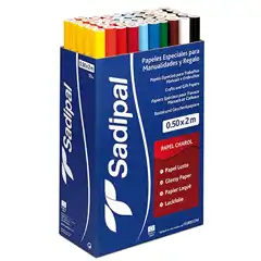 PAPEL CHAROL SADIPAL 0,50 X 2 M. COLORES SURTIDOS (05356)