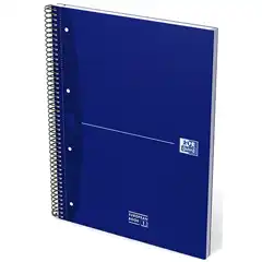 CUADERNO OXFORD A4+ 80 HOJAS CDLA. 5X5 ESPIRAL SIMPLE Y TAPAS EXTRADURAS AZUL (100430421)
