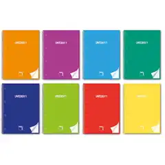 Material CUADERNO PACSA TAPA FORRADA A4 MICROPERFORADO 80 HOJAS 90 GRS. CUADRICULADO UNIVERSITY COL. SURT. (1
