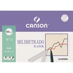 Material MINIPACK CANSON A4 12 HOJAS MILIMETRADO (200406323) 27435