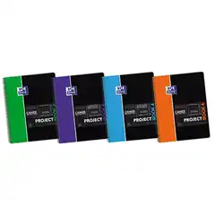 CUADERNO OXFORD PROJECTBOOK 4 TAPA PLASTICO A4+ 80 HOJAS 200 GRS. 5X5 COL. SURTIDOS APLICACION SOS NOTES (400043529)
