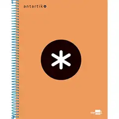 CUADERNO LIDERPAPEL Fº ANTARTIK TAPA PP 80 H. 100 GRS. CUADRO 4 MM. CON MARGEN NARANJA (74487)