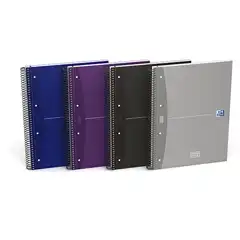 CUADERNO OXFORD A4+ 140 HOJAS CDLA. 5X5 ESPIRAL SIMPLE TAPAS EXTRADURAS COL. SUR. (100430144)