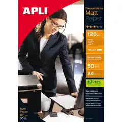 PAPEL FOTOGRAFICO PRESENTATIONS MATT/MATE 120G 50H A4 APLI T10417