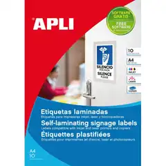 Material ETIQ LAMINADAS P/ SEÑALIZACION 150X100MM (11683) APLI