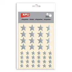 Material ETIQUETAS ESTRELLAS PLATA 3HJ (11806) APLI