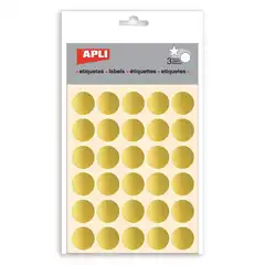 Material ETIQUETAS REDONDA 20CM ORO 3HJ (11808) APLI