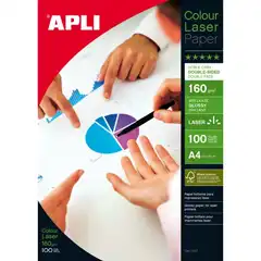 PAPEL LASER APLI GLOSSY DOBLE CARA 160 GRS. A4 100 HOJAS (11817)