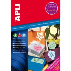 Material ETIQUETAS COLOR PASTEL 20H 210X297MM A4 APLI T11847