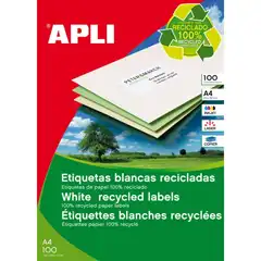 Material ETIQUETA IMPRESORA LASER, INKJET, FOTOC. RECICLADO 70X35 MM. APLI (12060)
