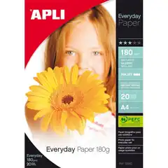 PAPEL PHOTO APLI EVERYDAY 180 GRS. 20 HOJAS A4 (12080)