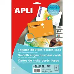Material TARJETA DE VISITA BORDES LISOS CANTOS ROMOS 85X54MM MATE 12431 APLI