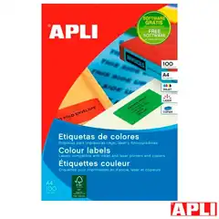 Material ETIQUETA APLI 105X37 COLOR ROJO 100H 12978