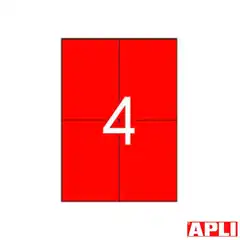 Material ETIQUETA APLI 105X148 COLOR ROJO 20H 12993