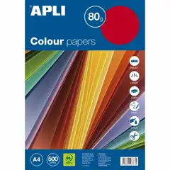 Material PAPEL COLOR 80G A4 500H SURTIDO DO FLUOR APLI REF. 13327