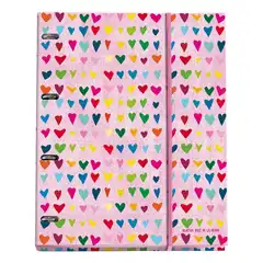 Material CARPETA BLOC 25MM NOTEBOOK CORAZONES MULTICOLOR ARP REF. 20636