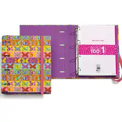 Material CARPETA BLOC 25MM NOTEBOOK MARIPOSAS MULTICOLOR ARP