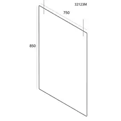 MAMPARA DE TECHO 750x850 PARA PROTECCION DE METACRILATO TRANSPARENTE REF. 32123MTP