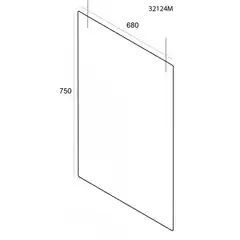 MAMPARA DE TECHO 680x750 PARA PROTECCION DE METACRILATO TRANSPARENTE REF. 32124MTP