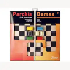 PARCHIS CON DAMAS TABLERO GRANDE 4 JUGADORES 41X40X4,5 43759