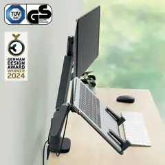BRAZO DUAL PARA MONITOR Y PORTÁTIL LEITZ ERGO SPACESAVING 65380089 BRAZO DUAL PARA MONITOR Y PORTÁTIL LEITZ ERGO SPACESAVING 65380089