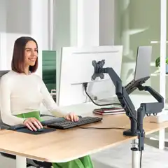 BRAZO DUAL PARA MONITOR Y PORTÁTIL LEITZ ERGO SPACESAVING 65380089 BRAZO DUAL PARA MONITOR Y PORTÁTIL LEITZ ERGO SPACESAVING 65380089