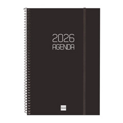 AGENDA ESPIRAL FINOCAM OPAQUE E11 SV VERTICAL NEGRA CATALAN 742846026