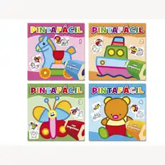Material CUADERNO P/ COLOREAR PINTA FACIL CON ADHESIVOS 72 PAGINAS210X210 MM 76193