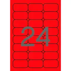 Material ETIQUETAS FLUO ROJA 64X339 20HJ APLI 02872