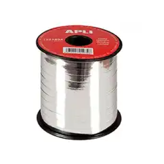 CINTA REGALO METALIZADA PLATA 7MM X 250M APLI REF. 101934
