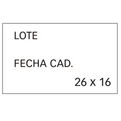 PACK 6 ROLLO 1000ETQ 26X16 LOTE+F.CADUCIDAD APLI REF. 101950