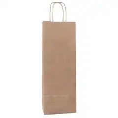 BOLSA KRAFT BOTELLA MARRÓN 16X8X39 50U APLI REF. 102540