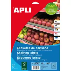 Material BLISTER ETIQUETA ESTANTERIA 200G 10H APLI REF. 10387
