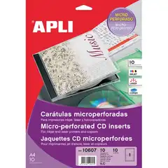 Material BLISTER CARATULA CD MICROPERFOROLLO 10H APLI REF. 10607