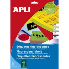 Material CAJA LASER COPIADORA NARA.FLUO 210 X 297 100H APLI REF. 11748