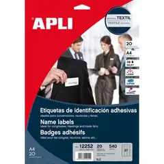 BLISTER INKJET LASER COPIADORA ETIQUETA IDENTIFICAJA 20 H APLI REF. 12252