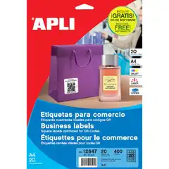 Material BLISTER INKJET LASER COPIADORA COMERCIO QR+CD 45X45 20H APLI REF. 12847