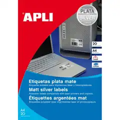 Material BLISTER LASER COPIADORA PET PLATA 40,0 20H APLI REF. 12975