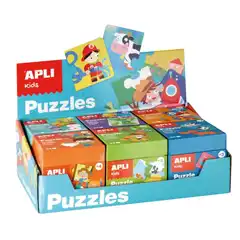 CAJA EXPOSITOR PUZZLE AZUL 6U 24PIEZAS APLI REF. 13856