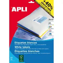 Material BLISTER INKJET LASER COPIADORA BLANCO Ø 30 25H APLI REF. 13882